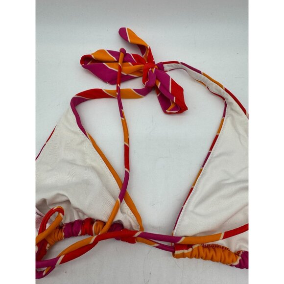Victoria's Secret Womens Hipster Tie Bikini Set Size M Multicolor Stripe Stretch - Picture 11 of 11